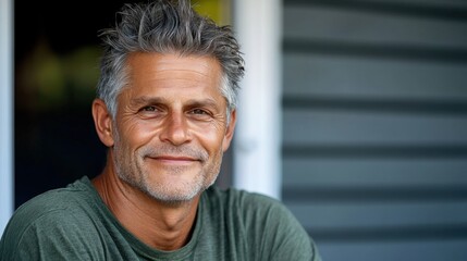 smiling older man portrait outdoors