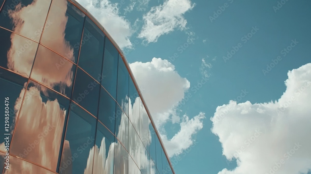 Poster modern city building architecture is on full display in the exterior of this structure, set against 