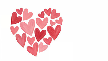 heart made out of hearts on white background