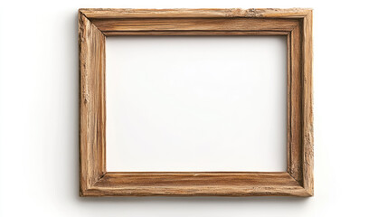 Fototapeta premium Natural wood frame, isolated on a white background