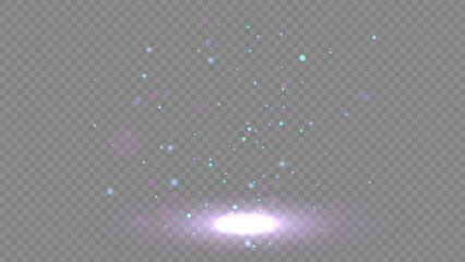 Glowing Sparkling Particles on transparent Background