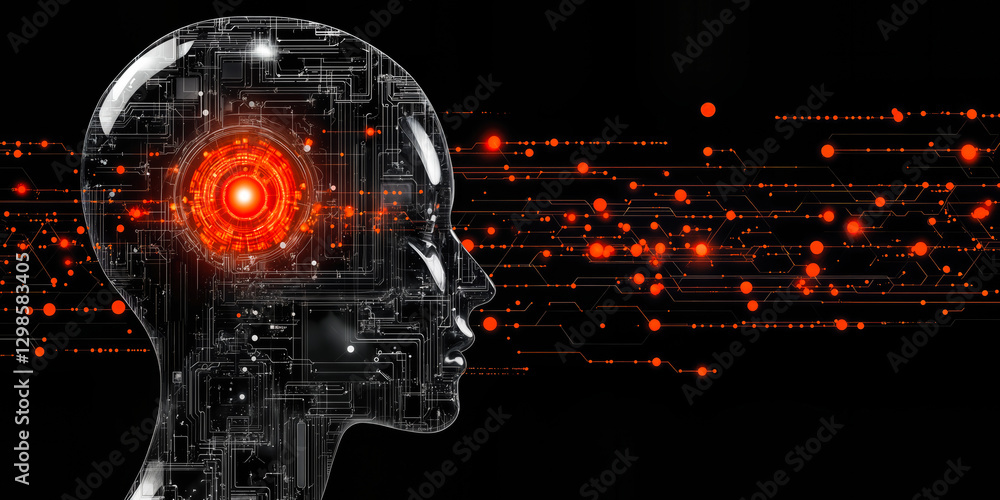 Poster artificial intelligence circuitry in human profile pushing technological boundaries in automated int