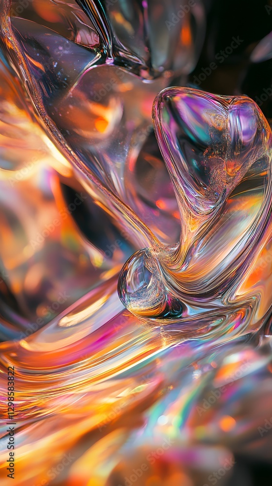 Aufkleber abstract image of transparent material with multiple colors and shapes