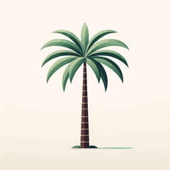 Minimalist palm tree graphic, simple design, tropical vibe, fresh aesthetic
