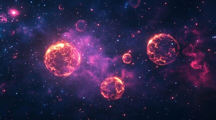 Naklejka premium minimalist glowing holographic shapes floating abstract space --ar 16:9