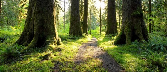 Obraz premium pathway through a forest