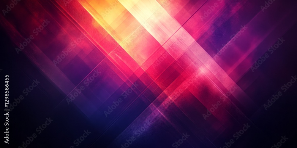 Poster abstract composition of diagonal lines and vibrant color gradients