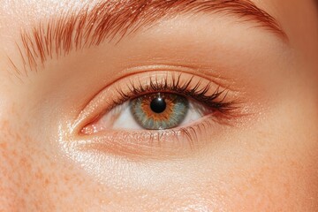 Obraz premium Close-up of mesmerizing eye showcasing unique colors and delicat