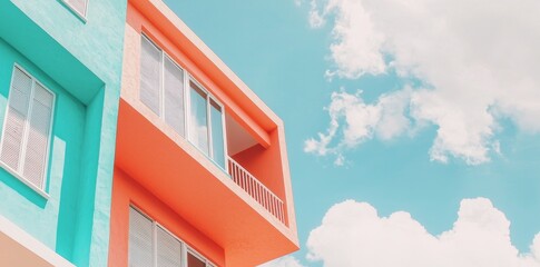 The cityscape is dominated by a towering high-rise with striking black and orange panels that seem to glow