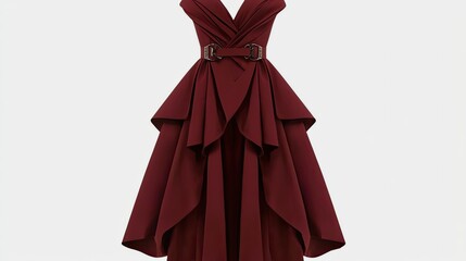 Obraz premium Burgundy Formal Dress Studio Shot