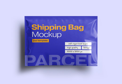 Poly Shipping Bag Mockup for Packaging Design and Retail Branding