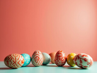 Decoración de huevos de pascua en tonos Suaves. 