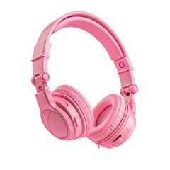 Vibrant Pink Headphones Floating in Air with Stylish Design and Modern Touch for Creative Visuals