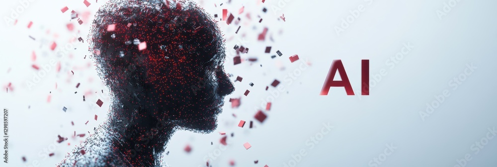 Poster abstract representation of artificial intelligence in a modern artistic style