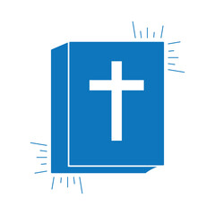 Fototapeta premium Bible book with church symbol logo vector