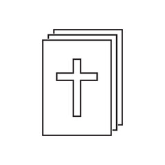 Fototapeta premium Bible book with church symbol logo vector