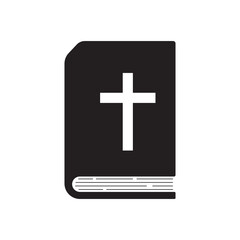 Fototapeta premium Bible book with church symbol logo vector