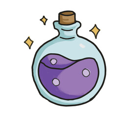 vector illustration of a bottle of potion