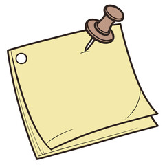 Yellow Sticky Note Vector for Reminders