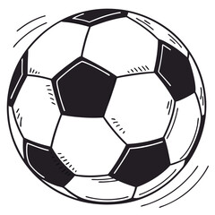 Classic Black and White Soccer Ball Illustration