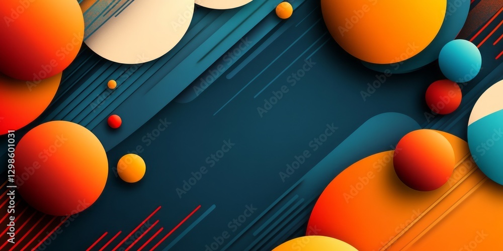 Poster abstract background showcasing overlapping circles and diagonal lines