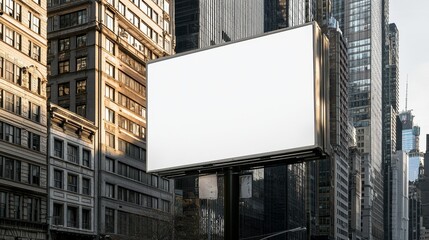 Obraz premium A large white vertical LED display is showcased on a tower building in this stock mockup, which includes a clipping path for convenient use