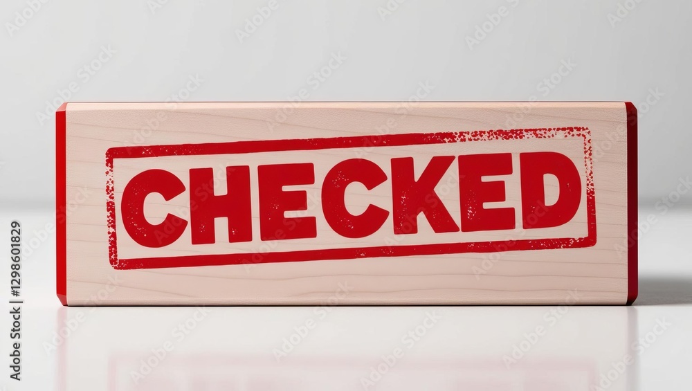 Poster a wooden block stamp displaying the word 
