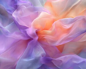 Fototapeta premium Abstract Pastel Purple Orange Sheer Fabric Texture Background