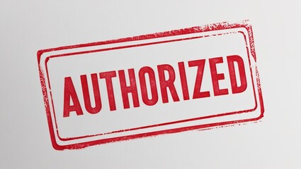 A bold red "AUTHORIZED" stamp on a plain background, indicating approval or permission.