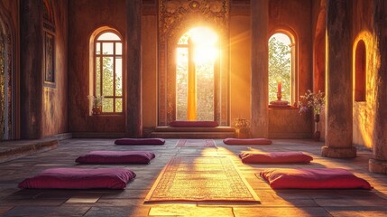 Serene Sunrise Meditation Room - Spiritual & Wellness: The image st.