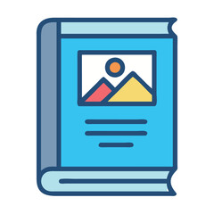 Simple Book Icon Vector on White Background