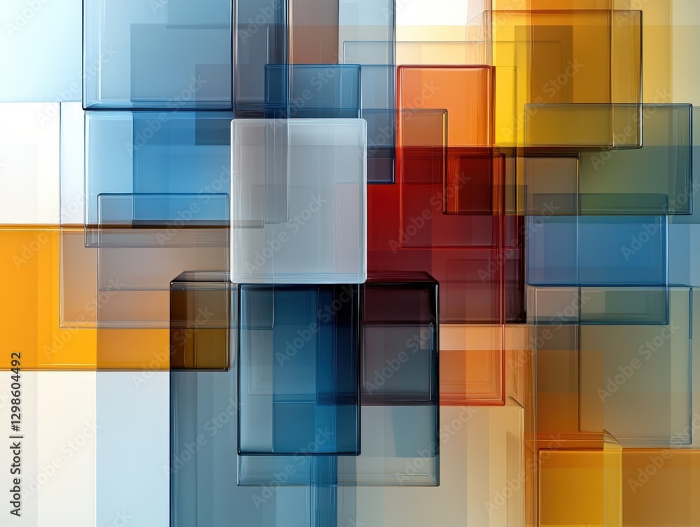 Poster abstract colorful transparent blocks background