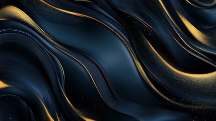 Fototapeta premium Abstract blue and gold marbled design with flowing patterns and textures.