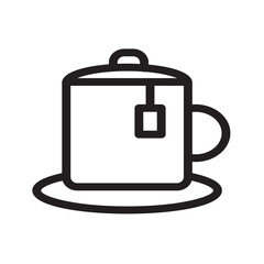 Outline icon of a large tea cup with visible steam, ideal for café apps, food packaging, or cozy-themed UI and infographic designs.