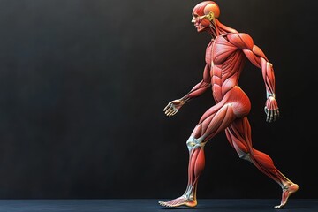 Graphic layout showcasing human anatomical structure and movement in detail for educational purposes