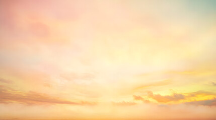 Fototapeta premium Pastel Sky: A dreamy, ethereal landscape of soft pastel hues, the sky is ablaze with a gentle glow of golden, pink, and orange, creating a harmonious and serene atmosphere.