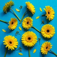 Colorful flowers and foliage background