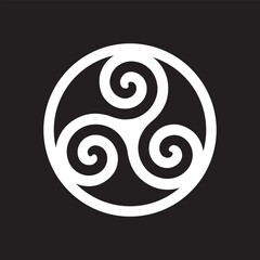 TRISKEL SUR FOND NOIR V2 - Illustration vectorielle