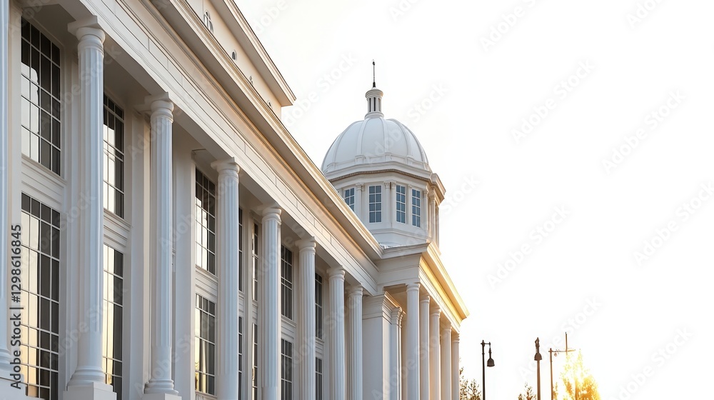Poster Architectural view of a domed building with columns