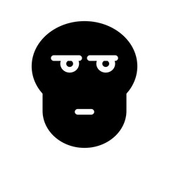Solid icon of an angry skull with furrowed brows, expressing rage or frustration.