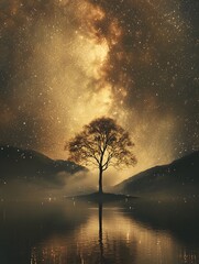 Fototapeta premium The brilliant Milky Way in the suburban night sky