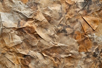 Crinkled textured paper surface with earthy tones and intricate patterns overlaid