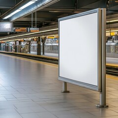 Blank Billboard at a subway station