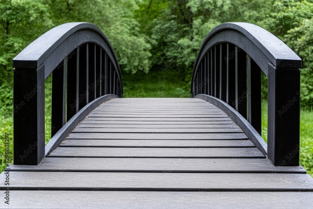 Poster a smooth, simple abstract representation of a footbridge in architectural style