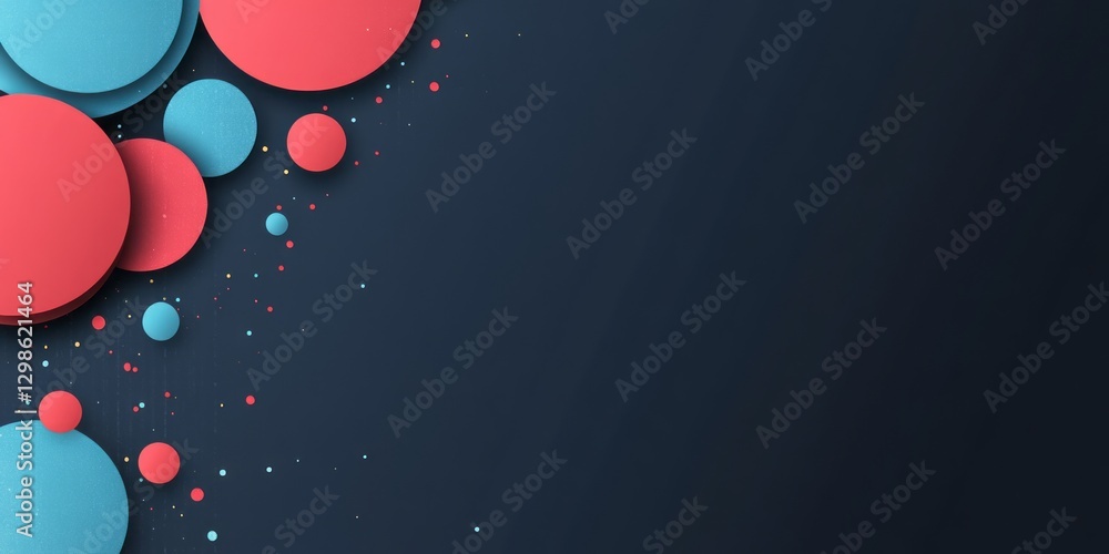 Poster Abstract background with circles and dots in contrasting colors
