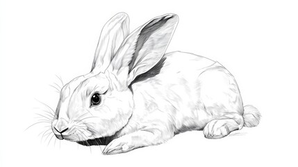 Obraz premium Easter bunny head outline with long ears ready for spring celebrations. Generative AI