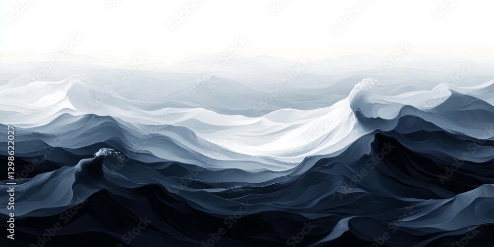 Poster ocean waves create a mesmerizing dance of gentle movement and texture. generative ai
