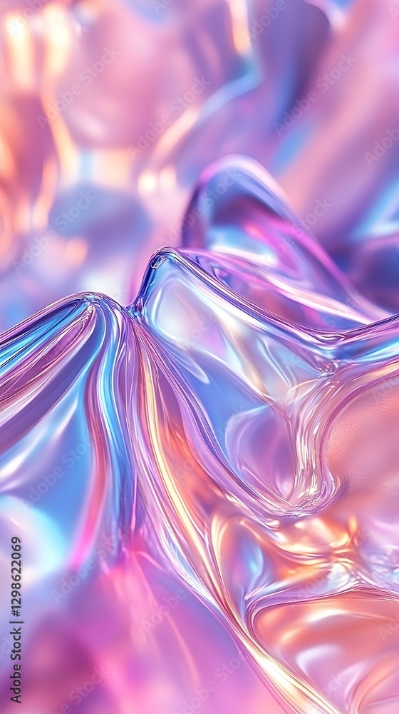 Aufkleber abstract depiction of smooth shimmering forms in a palette of colors