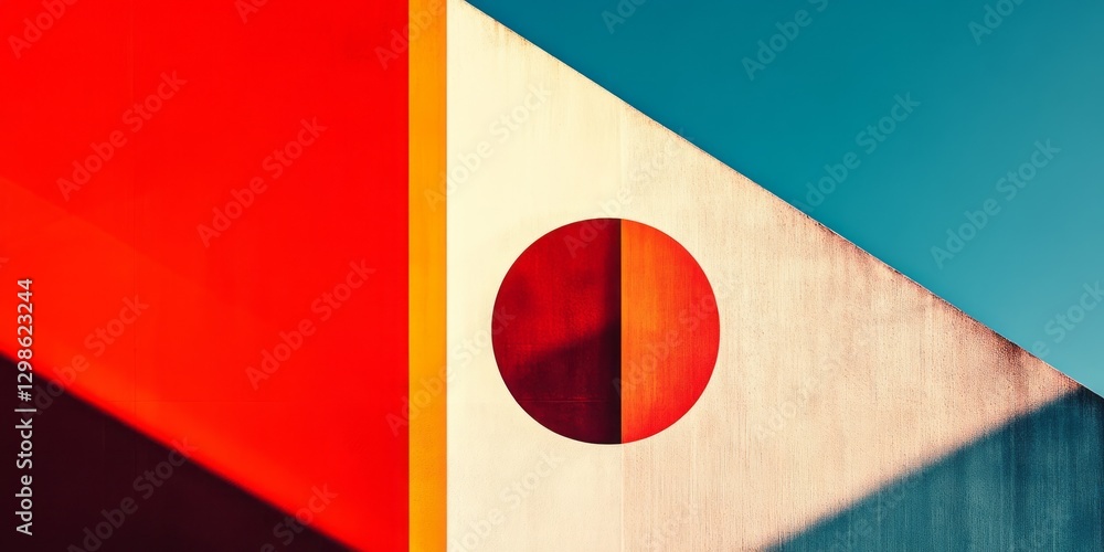 Aufkleber geometric shapes and color create an abstract architectural composition
