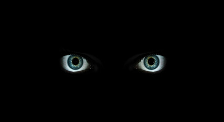 Eyes Peering From Darkness Intense Stare and Mysterious Presence